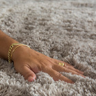 Tapete Para Sala Luxo Confort Peludo Retangular Cinza Casen