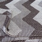 Tapete Para Sala Marrom E Cru Chevron 1.45x2.00