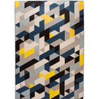 Tapete Para Sala Mosaic Azul Antiderrapante 200x140cm