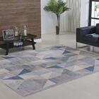 Tapete Para Sala Paris Des 03 Cinza-azul 2,50x3,50m - Niazitex