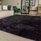 Tapete Para Sala Pelo Peludo Retangular 200x240cm Casen Preto