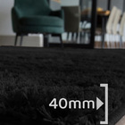 Tapete Para Sala Pelo Peludo Retangular 200x240cm Casen Preto