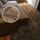 Tapete Para Sala Peludo Cor Bege Tamanho 240x200 Casu