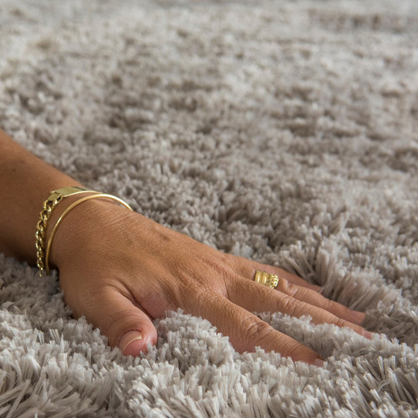 Tapete Para Sala Peludo Felpudo Luxo Retangular Cinza Casen