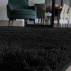 Tapete Para Sala Peludo Felpudo Luxo Retangular Preto Casen