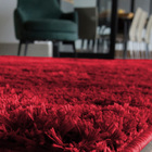 Tapete Para Sala Peludo Felpudo Luxo Retangular Vermelho Case