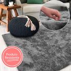 Tapete Para Sala Peludo Fofinho 1,00mx1,50m Cinza Casa Dona