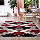 Tapete Para Sala-quarto Antuerpia 04 140x200 Vermelho Geométr