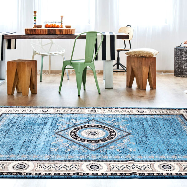 Tapete Para Sala-quarto Bruxelas 09 140x200 Azul Clássico 790