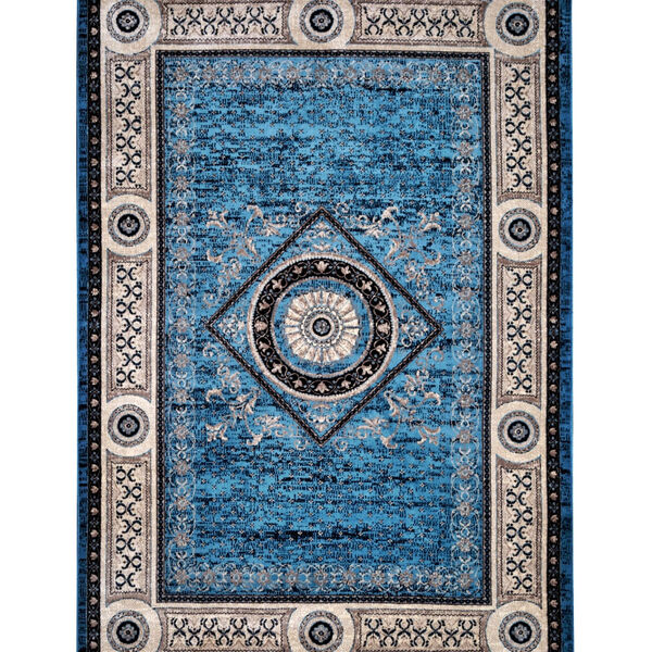 Tapete Para Sala-quarto Bruxelas 09 50x100 Azul Clássico 7908