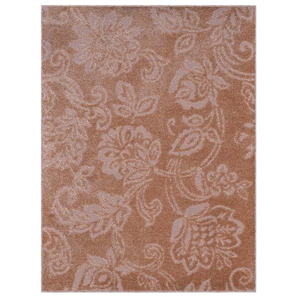 Tapete Para Sala Realce Jardim 72 Bege 1,00x1,50m - J Serrano