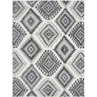 Tapete Para Sala Santorini 5503 Cinza-branco 1,50x2,00m