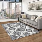 Tapete Para Sala Santorini 5503 Cinza-branco 2,00x2,50m