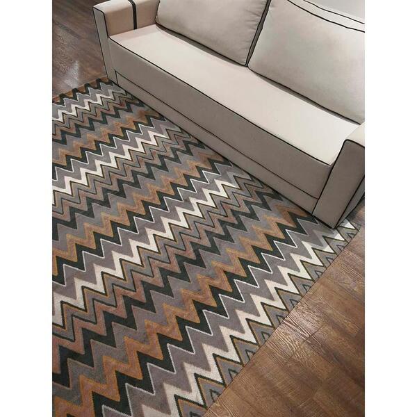 Tapete Para Sala Sena 01 Cinza-bege-amarelo 1,40x2,00m - Edan