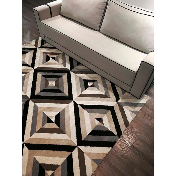 Tapete Para Sala Sena 02 Cinza-bege-marrom 1,40x2,00m - Edant