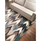 Tapete Para Sala Sena 03 Bege-azul 2,00x2,50m - Edantex