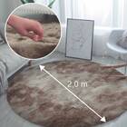 Tapete Para Sala Shaggy Pelo Alto Felpudo 2x2m Casa Dona Bege