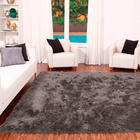 Tapete Para Sala Shaggy Requinte Casa Dona 100x150cm Cinza