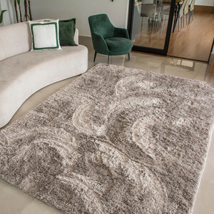 tapete para sala shaggy requintemacio retangular cinza casen 140x100cm