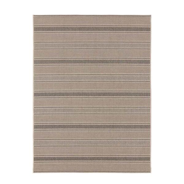 Tapete Para Sala Sisal Eco-nature Riscas 77 Bege-chumbo 1,33x