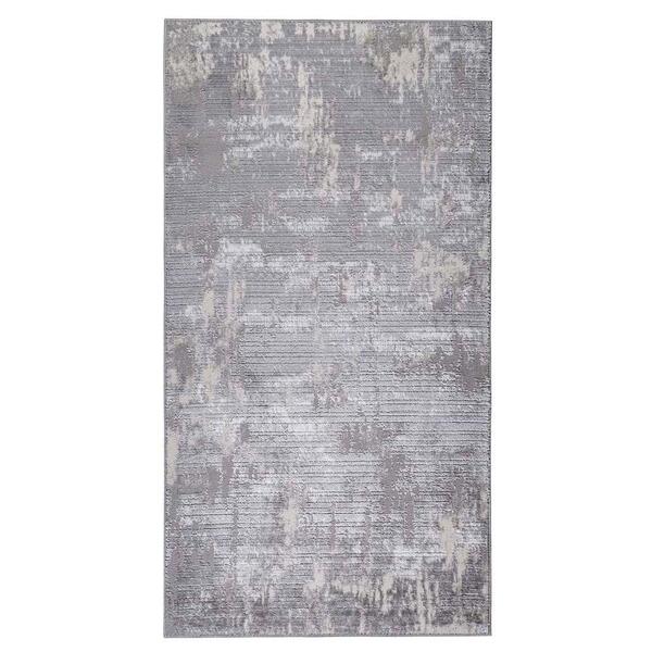 Tapete Para Sala Soft Abstrato Cinza 2,50x3,00m - Qaza