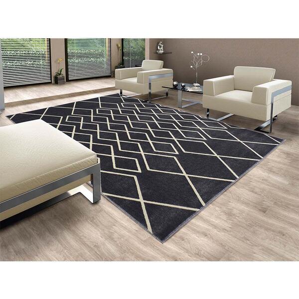 Tapete Para Sala Supreme Lyre 01-16 Cinza 2,00x3,00m - Kriar