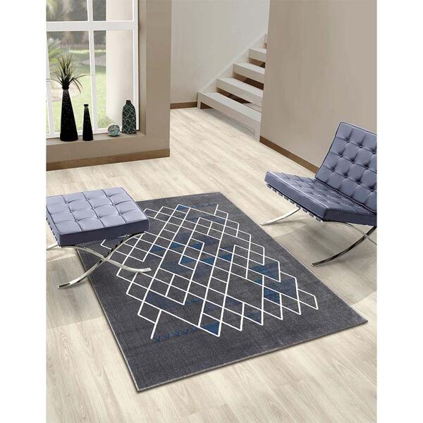 Tapete Para Sala Supreme Lyre Anil 02-23 Cinza 1,00x1,50m - K