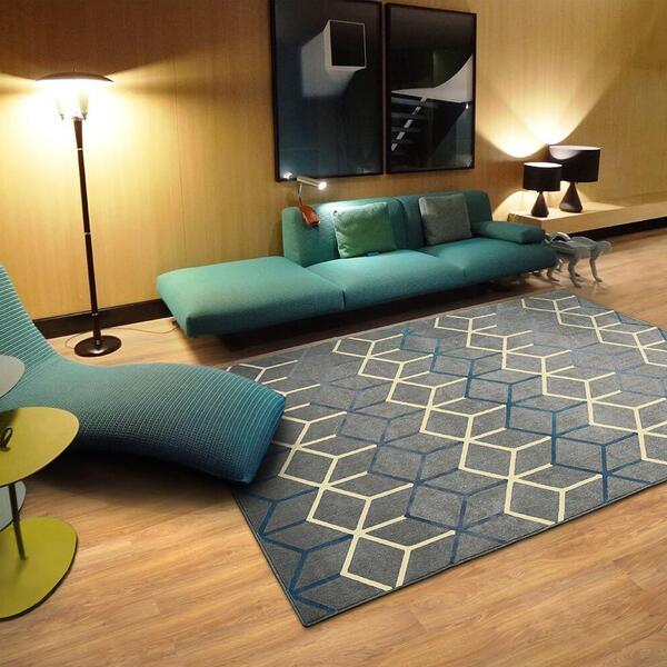 Tapete Para Sala Supreme Lyre Trapézio 06-48 Cinza 1,50x2,00m