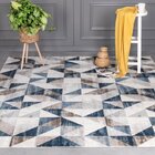 Tapete Para Sala Turco Edantex Condor Des.4 - 140x200cm Azul