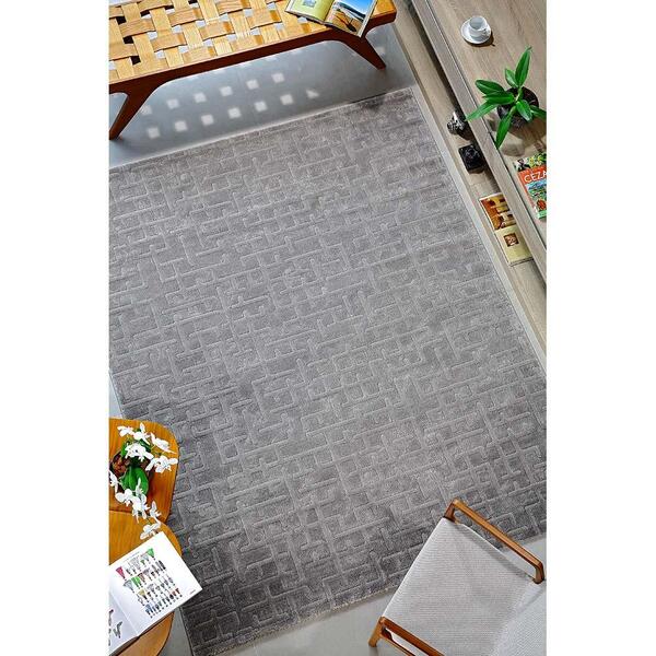 Tapete Para Sala Veneza Prata 3,00x4,00m - Niazitex