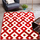 Tapete Para Sala Vermelho  Geométrico Estampado 1,90m x 1,33m