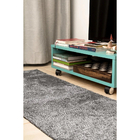 Tapete Passadeira 2,00x0,60 Preto Mescla Cinza Peludo Luxo B