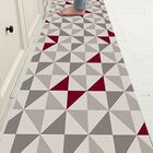 Tapete Passadeira 66 X 240cm Antiderrapante Sem Pelo Geométri
