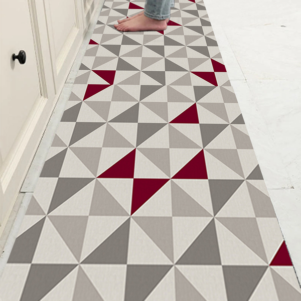 Tapete Passadeira 66 X 240cm Antiderrapante Sem Pelo Geométri
