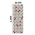 Tapete Passadeira 66 X 240cm Antiderrapante Sem Pelo Geométri