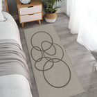 Tapete Passadeira Antiderrapante Areia Círculos Marrom 45x140