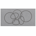 Tapete Passadeira Antiderrapante Cinza Círculos Chumbo 45x140