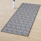 Tapete Passadeira Antiderrapante Geométrico Preto 45x140cm