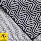 Tapete Passadeira Antiderrapante Geométrico Preto 45x140cm