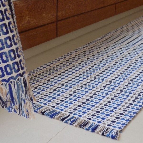 Tapete passadeira azul clearance