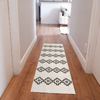 Tapete Passadeira Boho Ponto Cruz 45x140cm Natural/preto - An