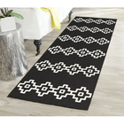 Tapete Passadeira Boho Ponto Cruz 45x140cm Preto/natural - An