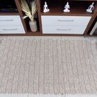 Tapete Passadeira Cru E Bege Quadriculado 0.80x1.50