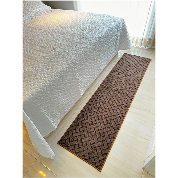 Tapete Passadeira Em Carpete 0,50x2,00 Paquet Tacos Marrom