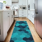 Tapete Passadeira Jannat Antiderrapante-azul-50 X 180