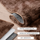 Tapete Passadeira Quarto Antiderrapante Mesclado Marrom 50 X