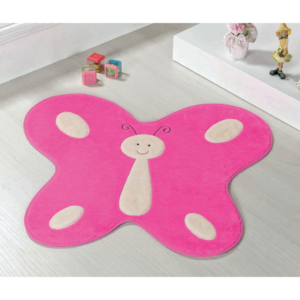 tapete pelucia borboleta decorativo menina infantil 1 14m x 88cm antiderrapante