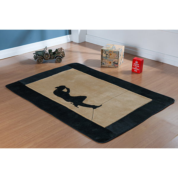 Tapete Pelúcia Cowboy Menino 1,20m X 74cm Antiderrapante