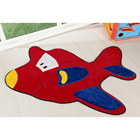 Tapete Pelúcia Infantil Avião 98cm X 68cm Antiderrapante