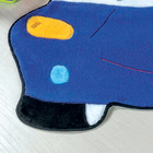 Tapete Pelúcia Infantil Azul Menino Carro 78cm X 60cm Antider